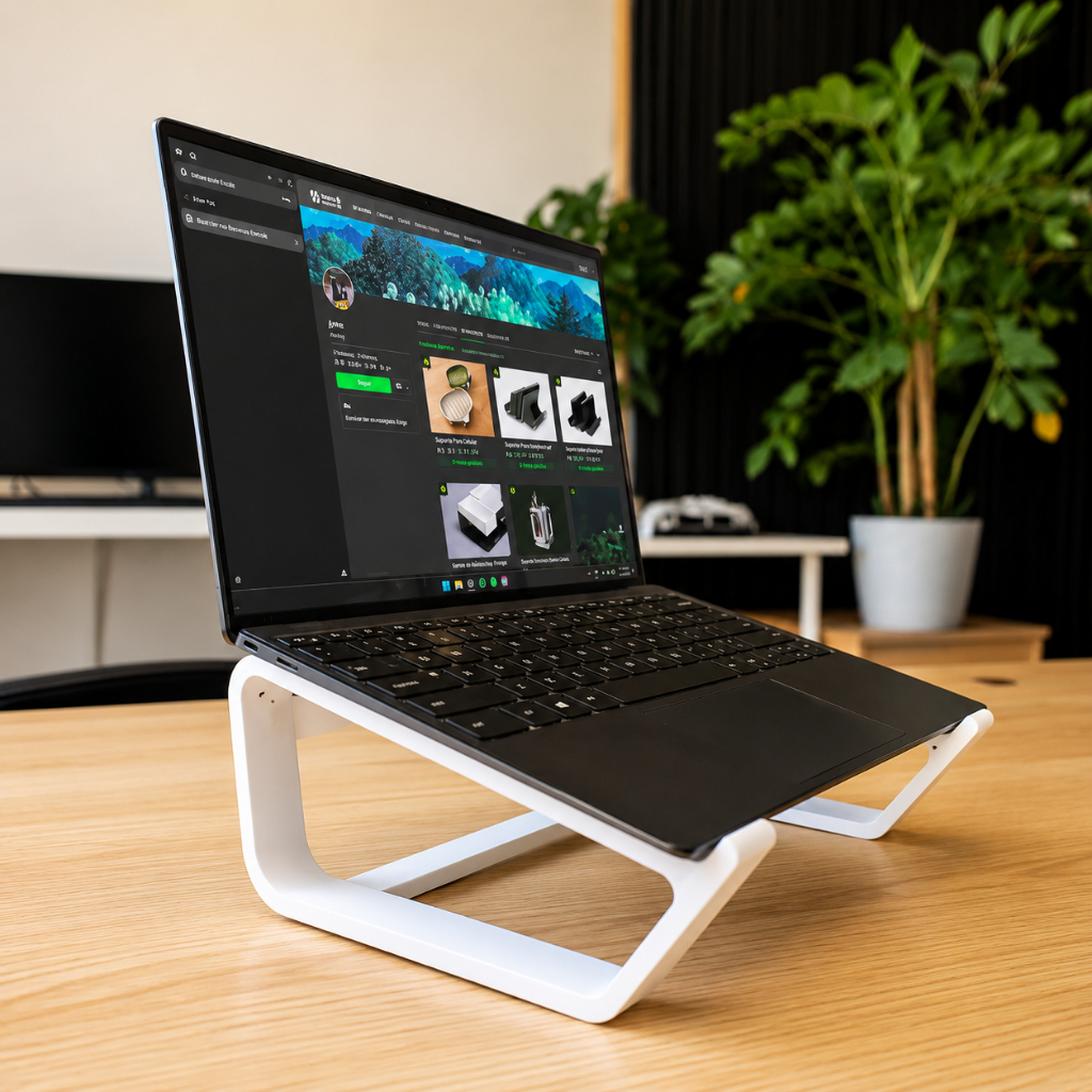 Suporte para Notebook Ergonômico Base Elevada Laptop Home Office 13 a 16
