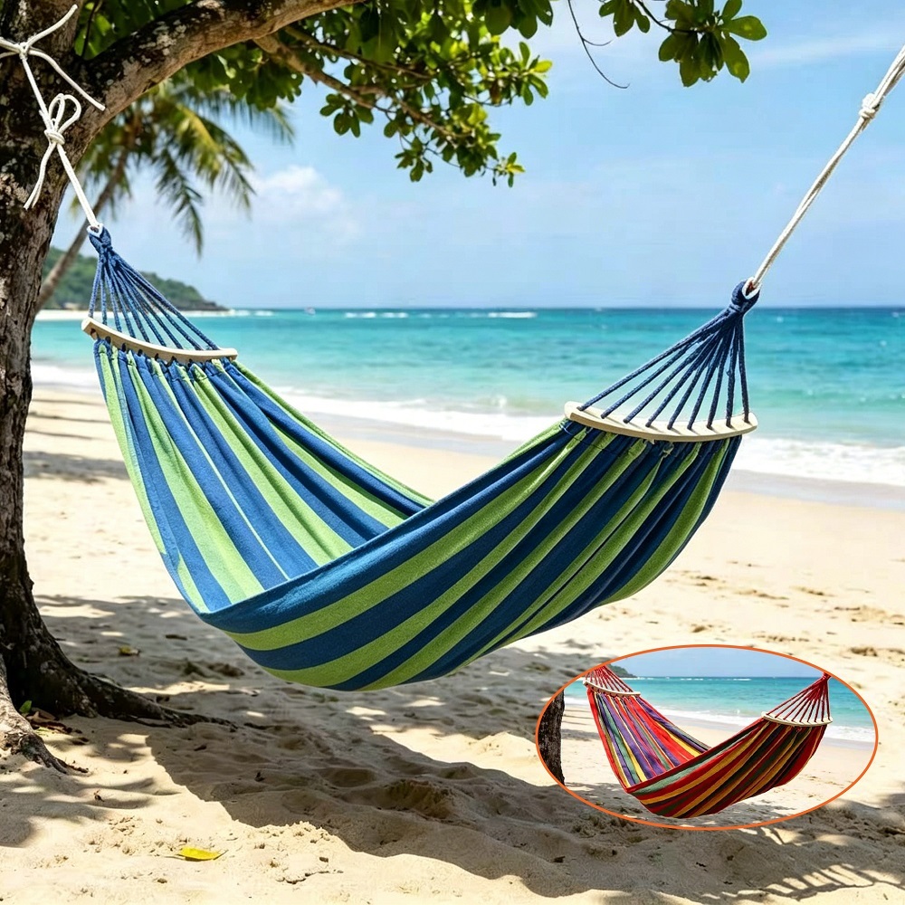 Rede de casal, capacidade máxima de 300 kg - Tecido de lona - Ideal para lazer em casa, camping e aventuras na selva