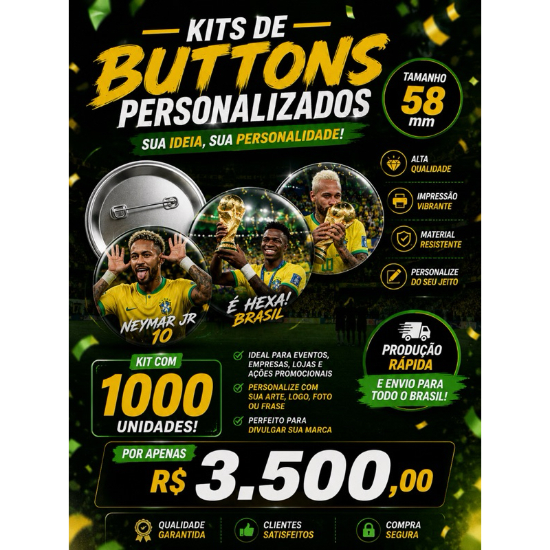 1000 Buttons da Seleção Brasileira