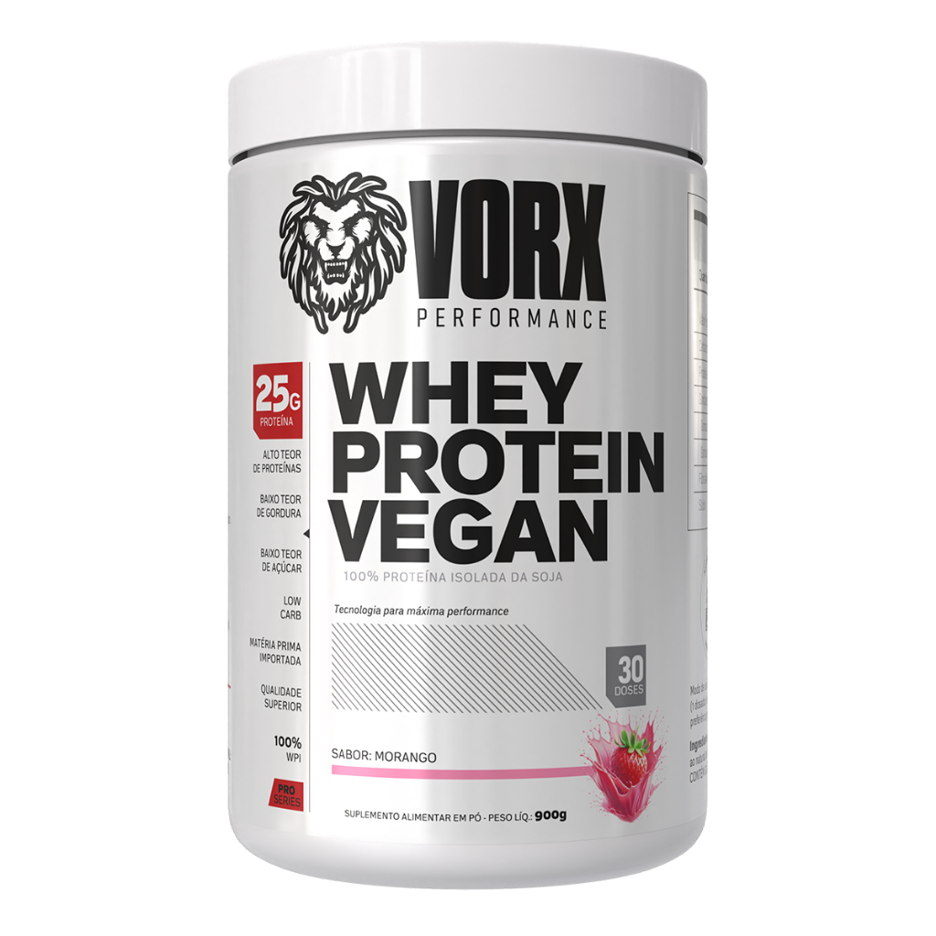 Vegan Protein Pote 900g Vorx - Rende 30 doses - Whey Protein Vegano - Proteína Vegetal - Zero/Sem Lactose