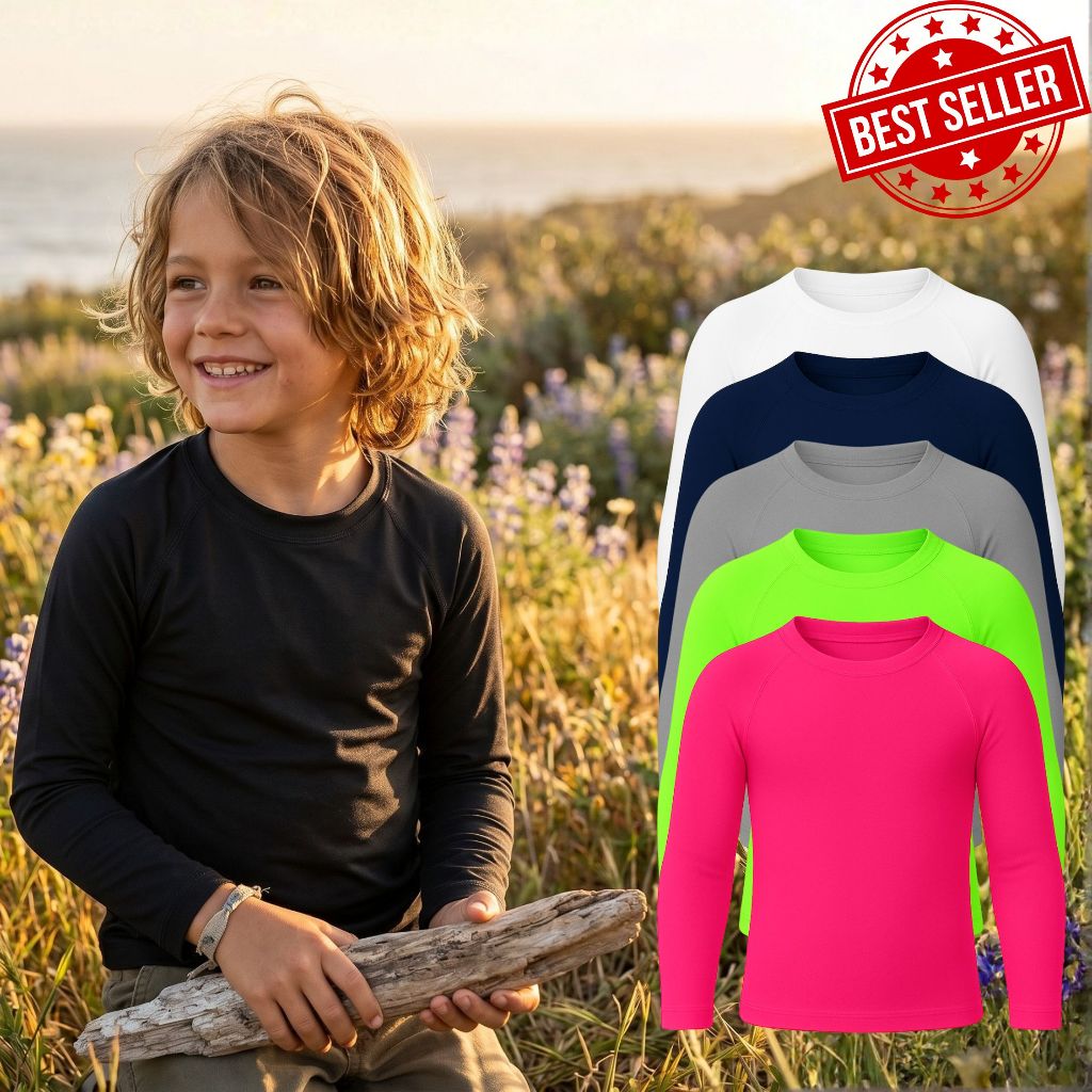 Camiseta Térmica Infantil Proteção Solar Uv 50+ Esportiva Treino Esportes De 6 Á 14 Anos