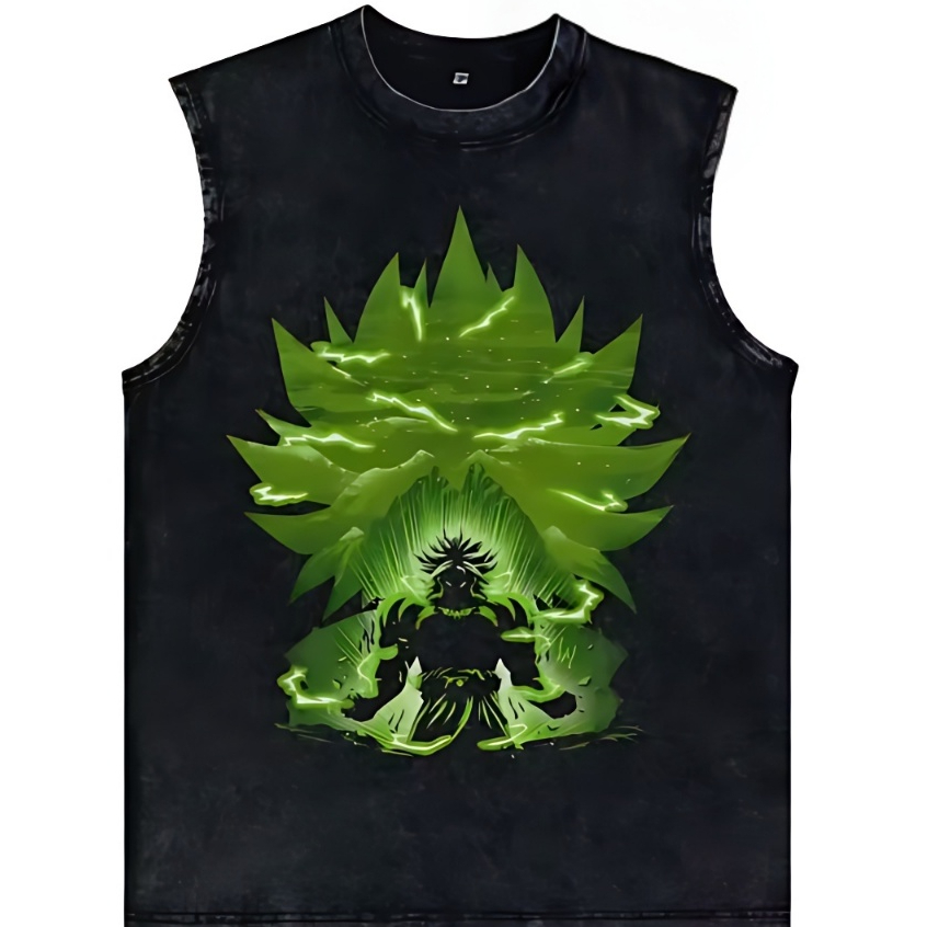 Camiseta Regata Machão Silhueta Broly The Legendary Super Sayan Algodão Masculino Camisa Cavada Academia Adulto Unissex