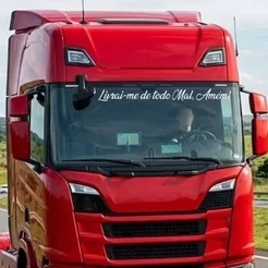 Adesivo Livrai-me de todo mal amém carro caminhão van