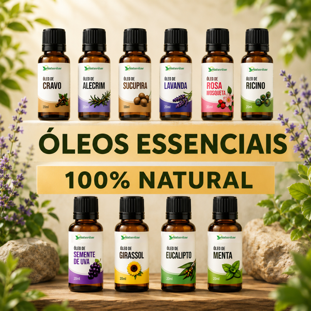 Óleo Essencial 100% Puro e Natural -  Corpo Aromaterapia Umidificador e Difusor