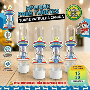 Aplique Para Tubete Tema Torre Patrulha Canina - Aniversário Decoração Festa Infantil