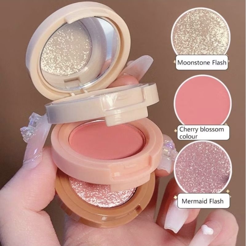 Paleta Multifuncional De Destaque , Blush E Sombra , Pearl Glow , De Multiuso Laranja