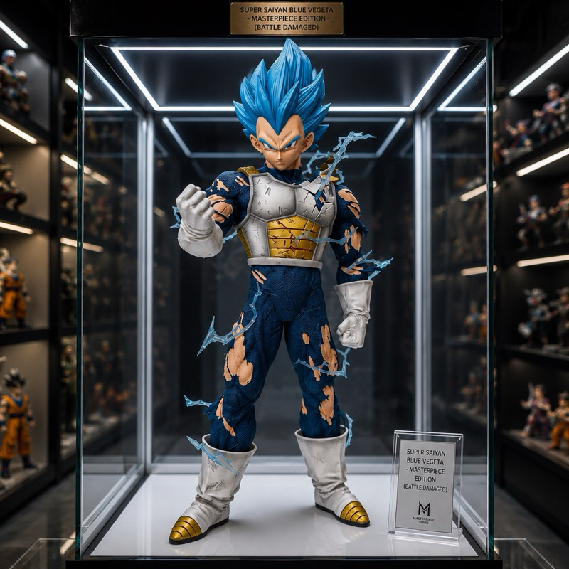 Action Figure Vegeta Blue 27Cm Dragon Ball Super Peça Original Colecionável Bandai Super