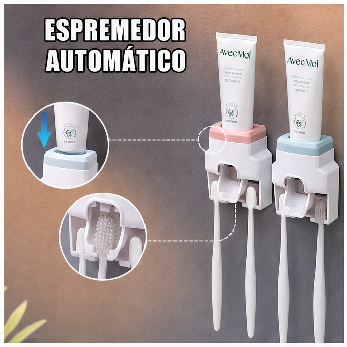 Dispenser Pasta De Dente Creme Dental Porta Escova Com Suporte Prático Econômico