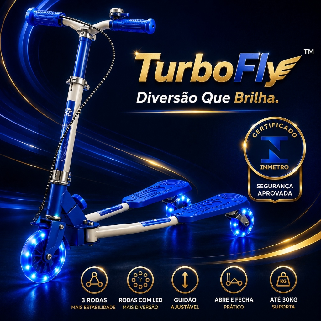 Patinete Infantil Dobrável Scooter 3 Rodas LED Ajustável Radical Skate Infantil Criança