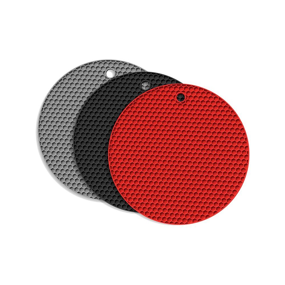 Kit Descanso Panela em Silicone Antiderrapante 18cm Proteção para Mesa Até 220 Graus, Suporte para Panelas Quentes