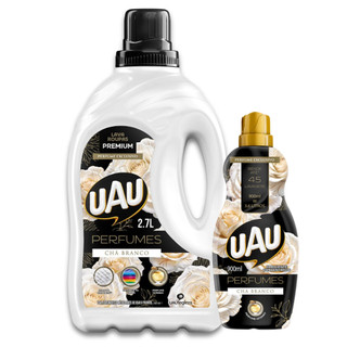 Kits Lava Roupas 2,7L e Amaciante 900ml UAU Chá Branco