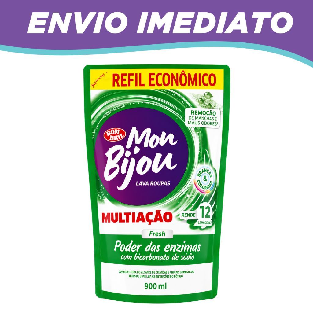 Sabão Lava Roupas Líquido Mon Bijou Multiação Fresh 900ml