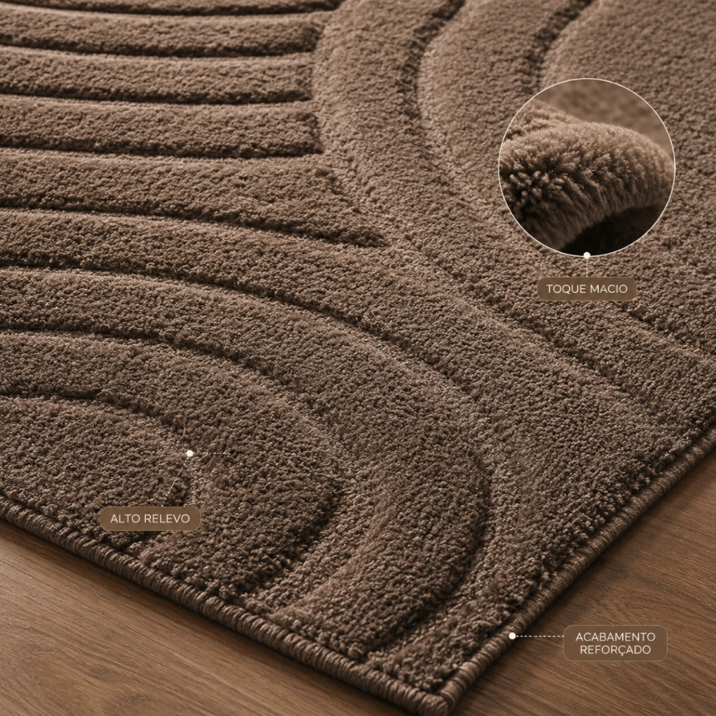 Tapete Sala 2,00x1,50 Alto Relevo Moderno Premium Macio Antiderrapante Quarto Decorativo · foto 2