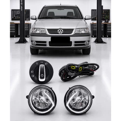 Kit Farol de Milha Botao Interruptor Chave E Chicote Saveiro G4 2005 2006 2007 2008 2009