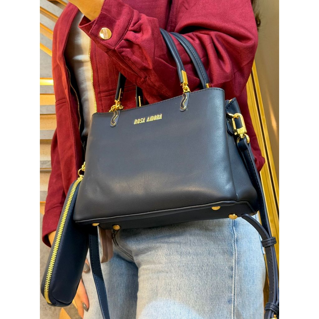 Bolsa Feminina Rosa Amora Estruturada Média Compartimentos Alça Trançada de Mão e Transversal Linda Moderna