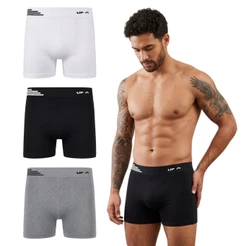 Kit 3 Cuecas Boxer Up 436 Masculina Microfibra Sem Costura