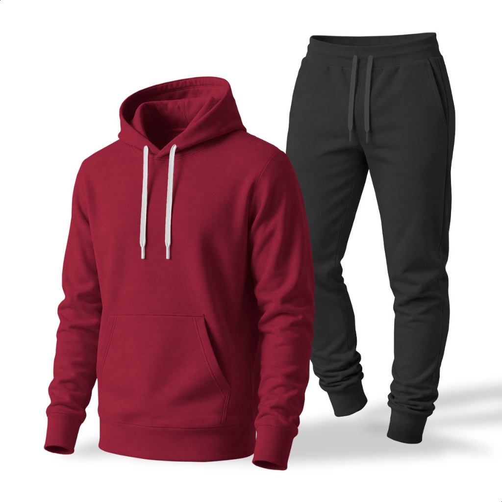 Conjunto Moletom Canguru+Calça Preta Unissex Feminino E Masculino Diversas Cores E Tamanhos Casual Atlético