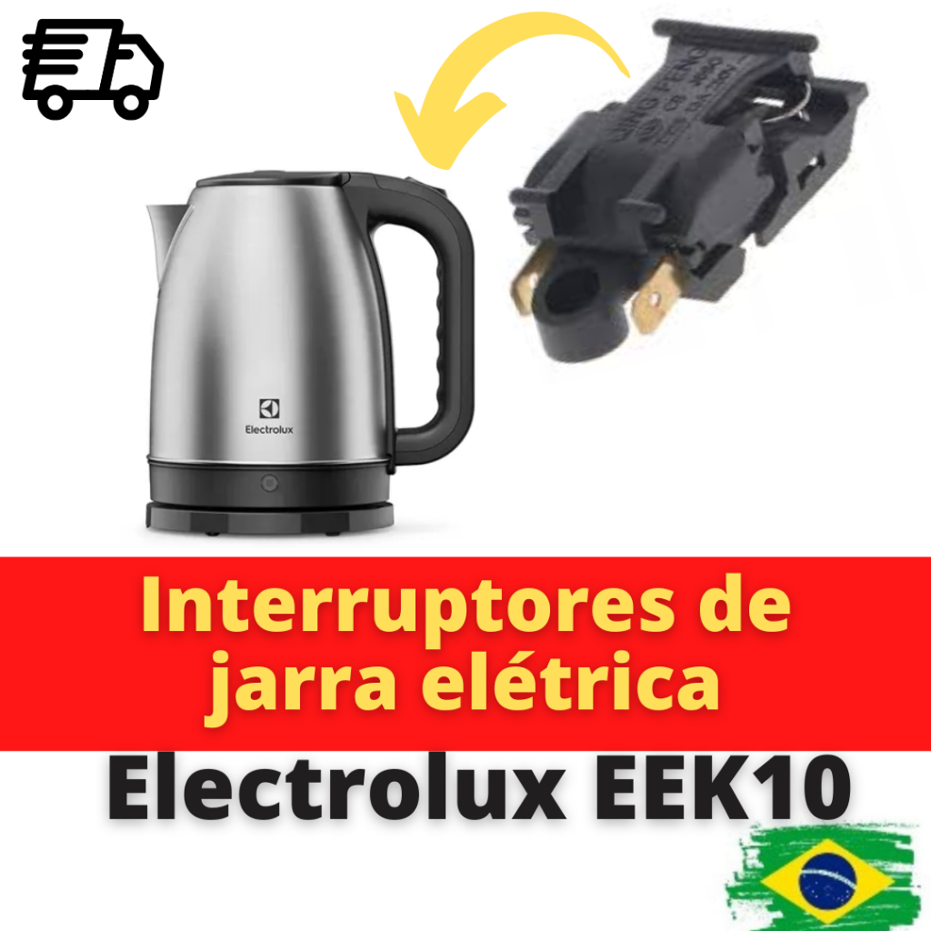 Interruptor Botão Liga desliga para Chaleira Jarra Elétrica Electrolux EEK10