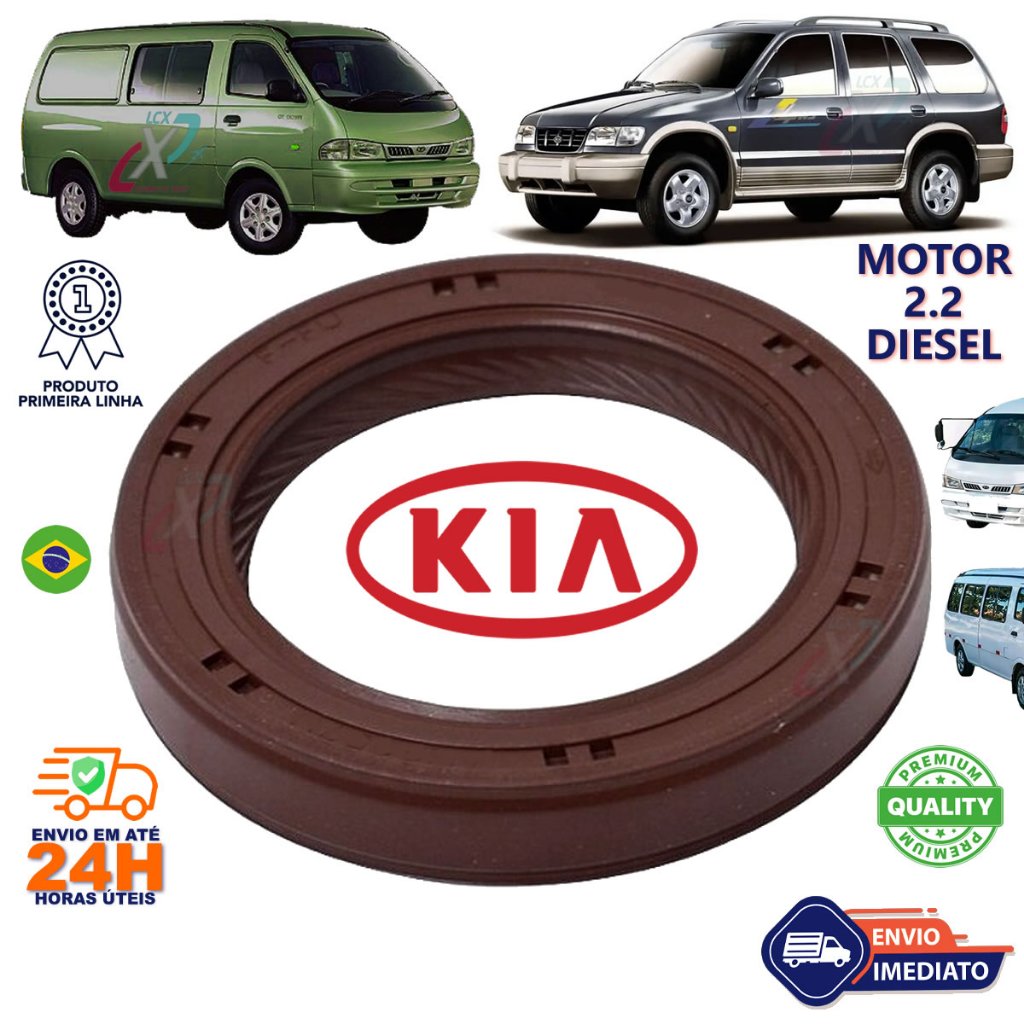 RETENTOR COMANDO KIA BESTA 2.2 SPORTAGE 2.0 DIESEL MAZDA RF 34X48X7MM 012B1 NOVO PREMIUM C/ NF LCX