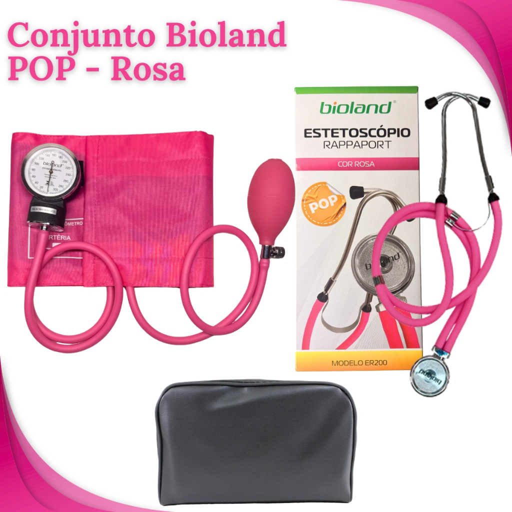 Aparelho de Pressão + Estetoscópio Rappaport Duplo Premium/Bioland - Cores