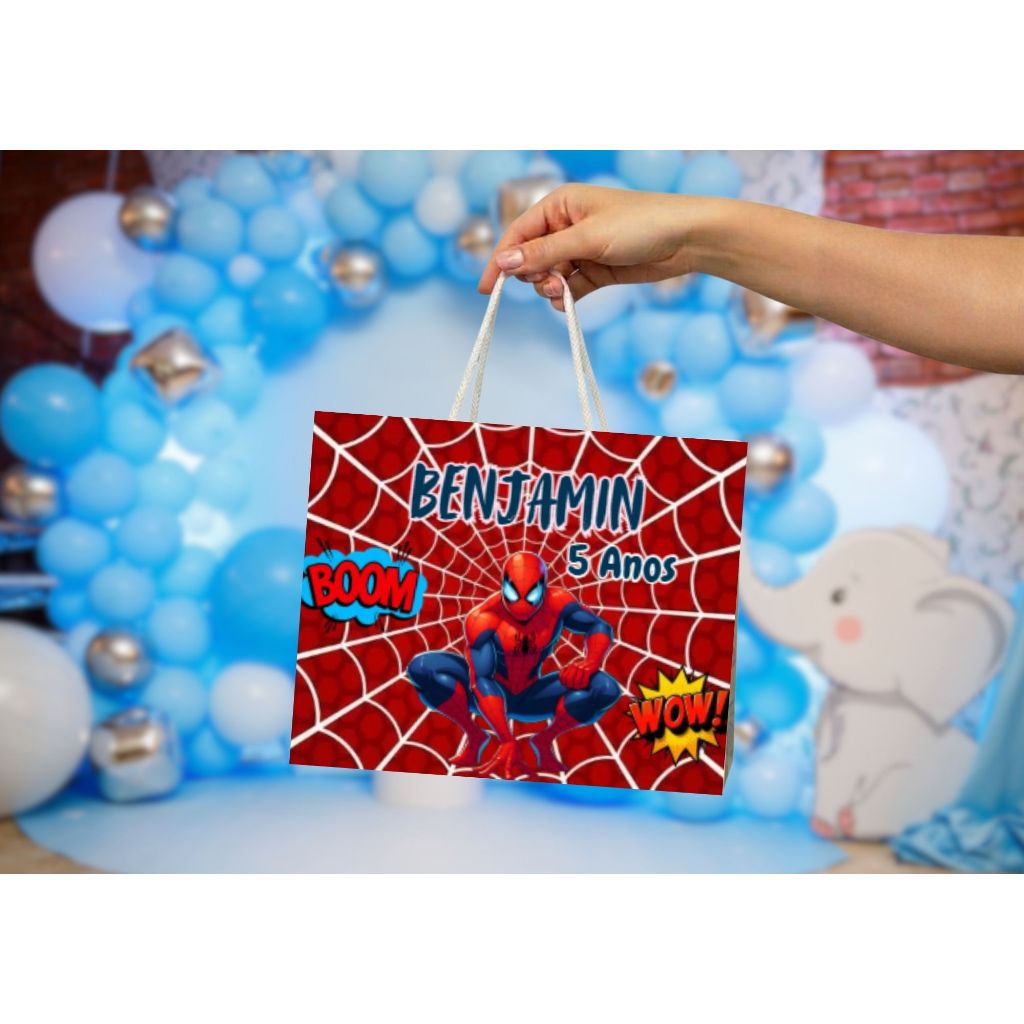 Sacolinha HOMEM ARANHA Personalizado Sacolinha Lembrancinha Aniversário