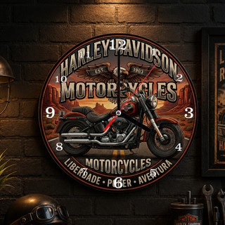 Relógio Decorativo de Parede MotoCycles MDF 20x20 Impressão UV Vários Modelos Temáticos