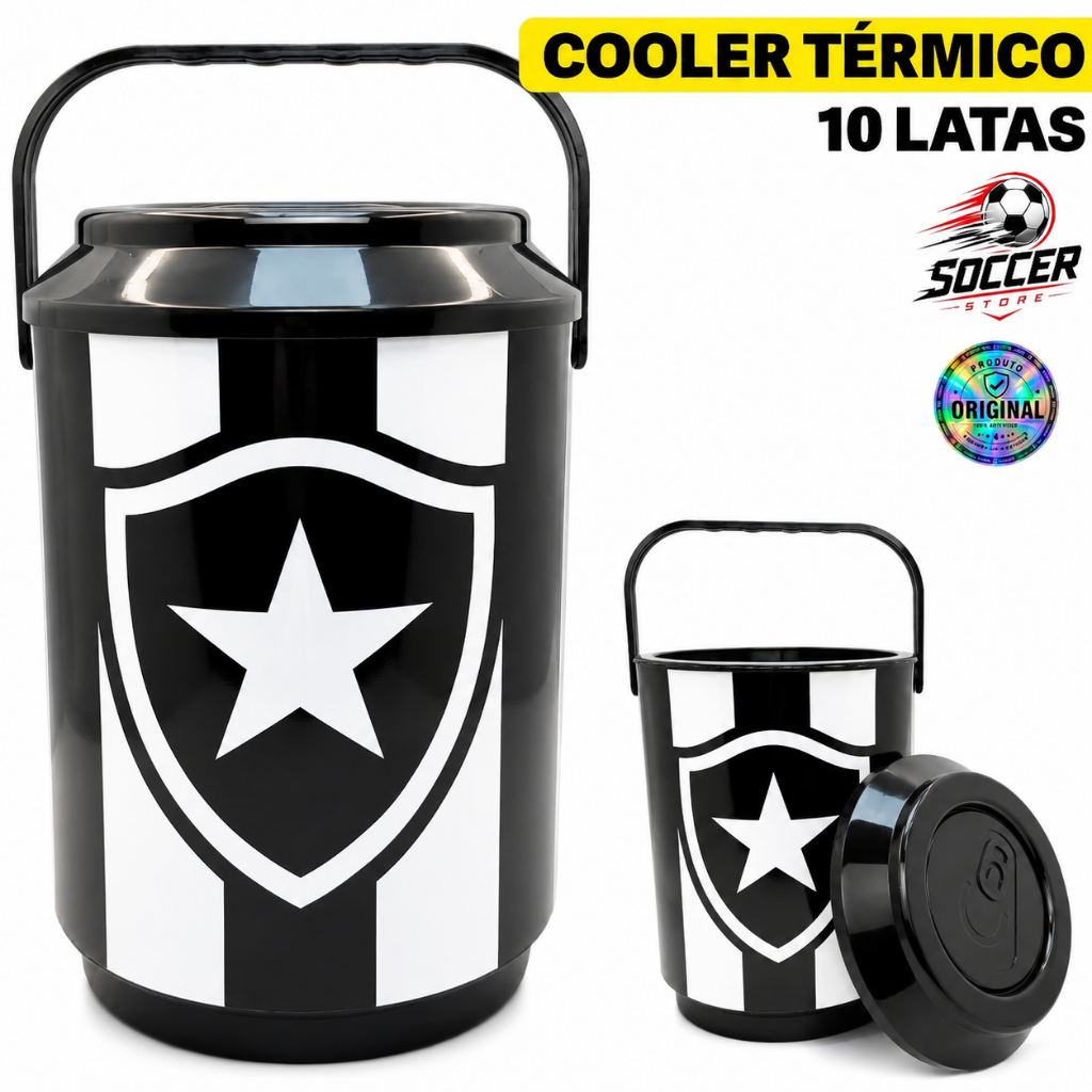 Cooler Térmico Botafogo Futebol Oficial Porta 10 Latas Cerveja Bebida Gelada Original Presente Time