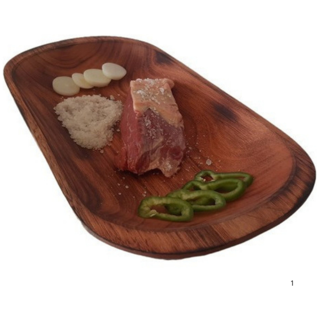 Gamela Grande De Madeira Maciça 50x30 Bandeja Para Churrasco Saladas