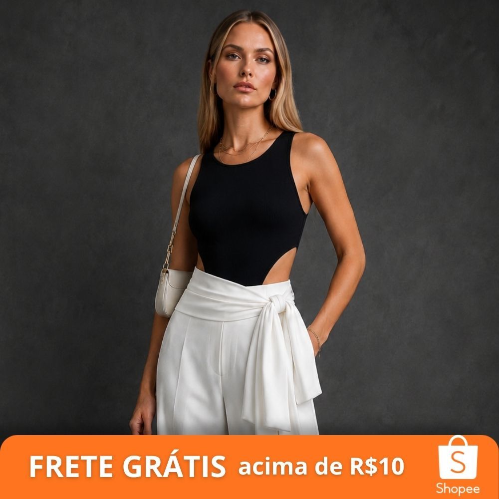 Body Feminino Cavado Asa Delta Body Regata Collant Gringa Balada Bori estiloso Bory Sensação Festa