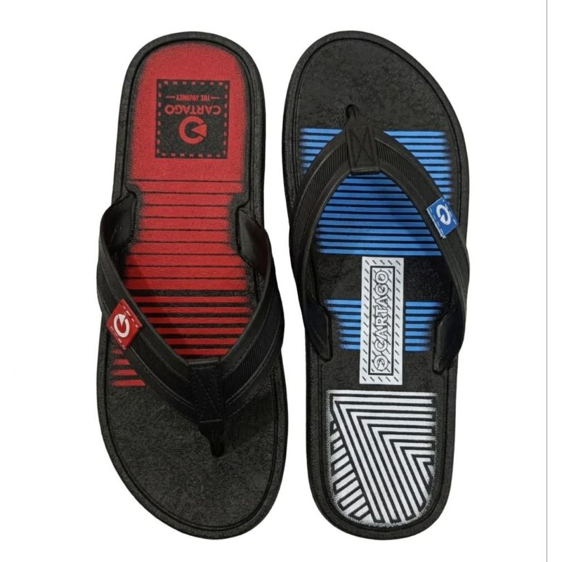 ​Kit 2 Pares Sandália Chinelo Masculino Cartago Dedo Macio Borracha Leve e Macio