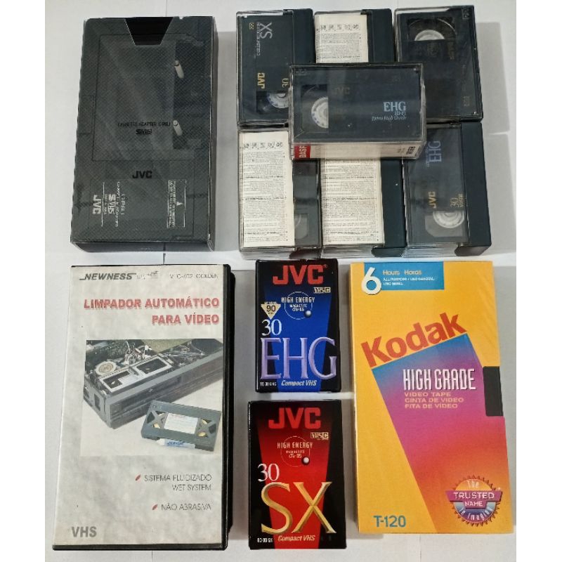 Limpador de vídeo cassete, fitas VHS e fitas para camcoder