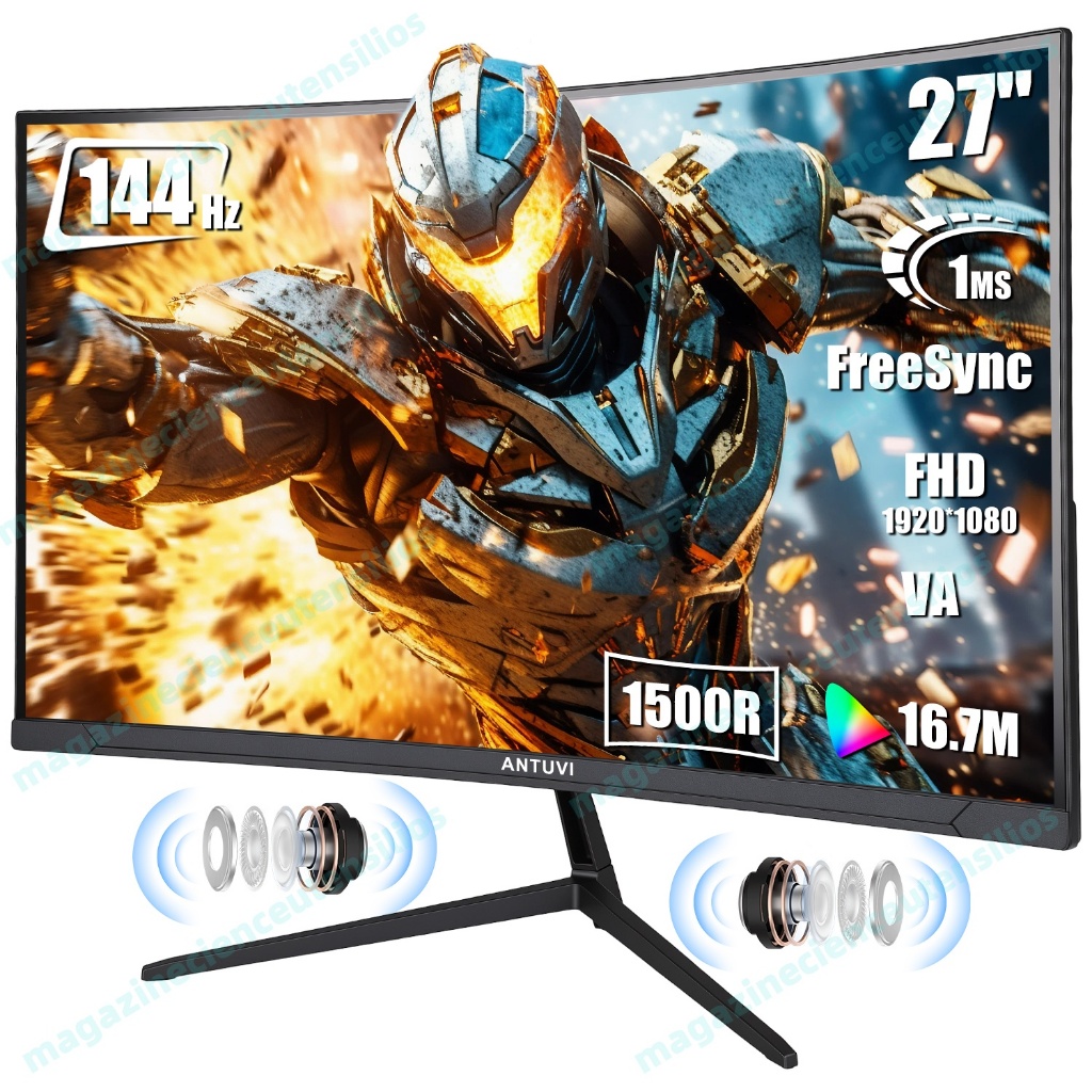 Monitor Curvo Gamer 27 1500r 144hz 1ms Com Alto-falante Hdmi