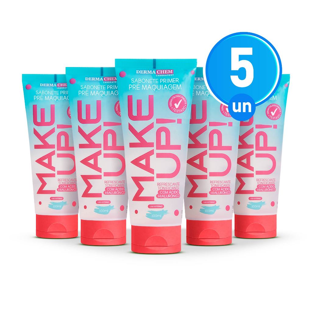 Kit 5 Primer Make Up 100ml Sabonete Facial Dermachem