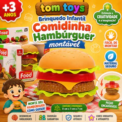 Brinquedo Infantil Comidinha Hambúrguer Montável