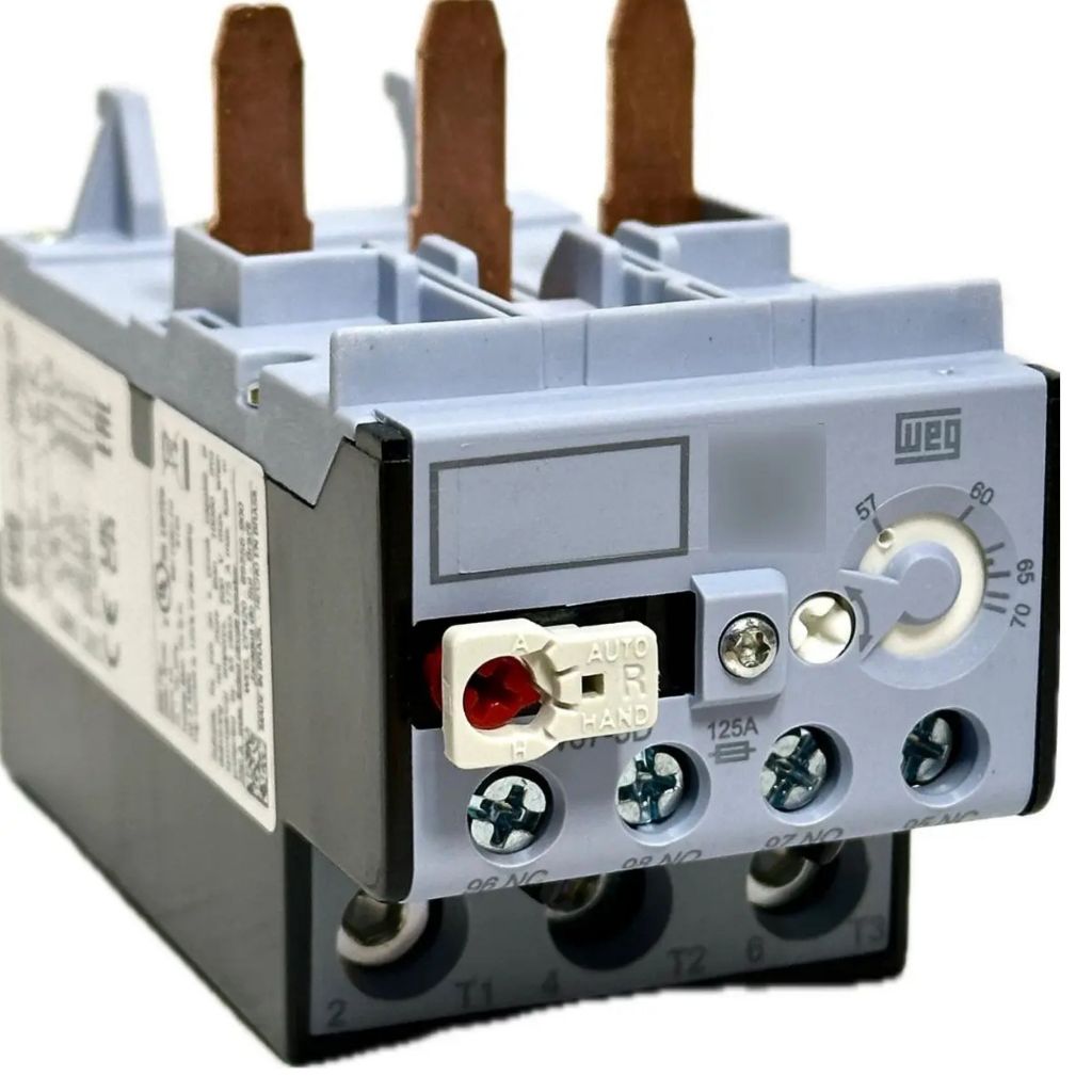 Relé de Sobrecarga WEG RW67 Tripolar 57-70A Cwb40-80 Proteção Motor
