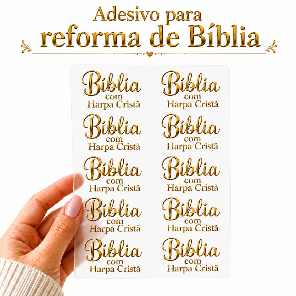 Reforma de Biblia Termocolante Dourado Harpa Cristã – Adesivo Premium para Reforma - Ferro de Passar