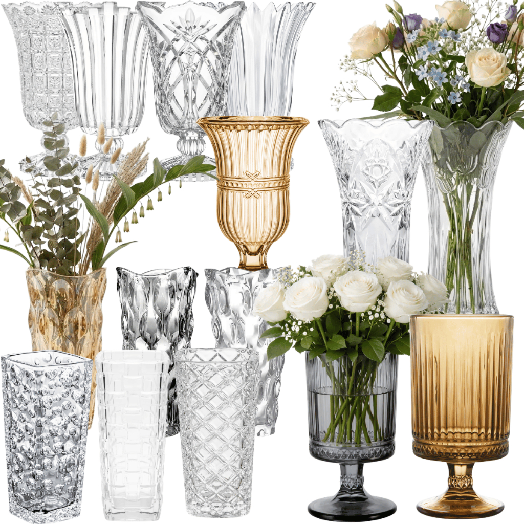 Vaso Floreiro Vidro Decorado Centro Mesa Sala Estante Escritório Arranjo Flor Decoração Sofisticada
