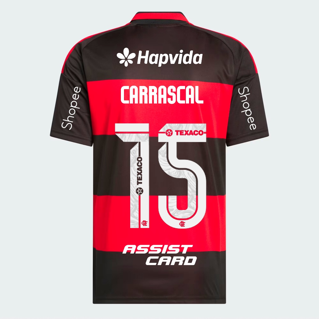 Manto Flamengo Masculina Jogo 1 Adidas 2026 - C/ Kit Patrocínio - Carrascal 15