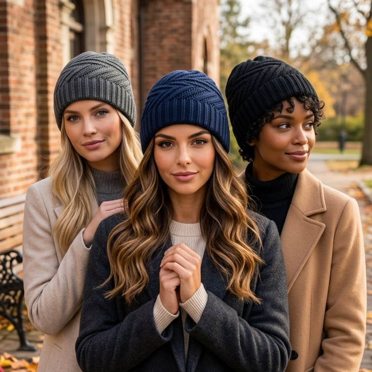 Touca Sem Pompom Gorro Tricot Inverno Quentinha Confortável Elegante Moda Premium