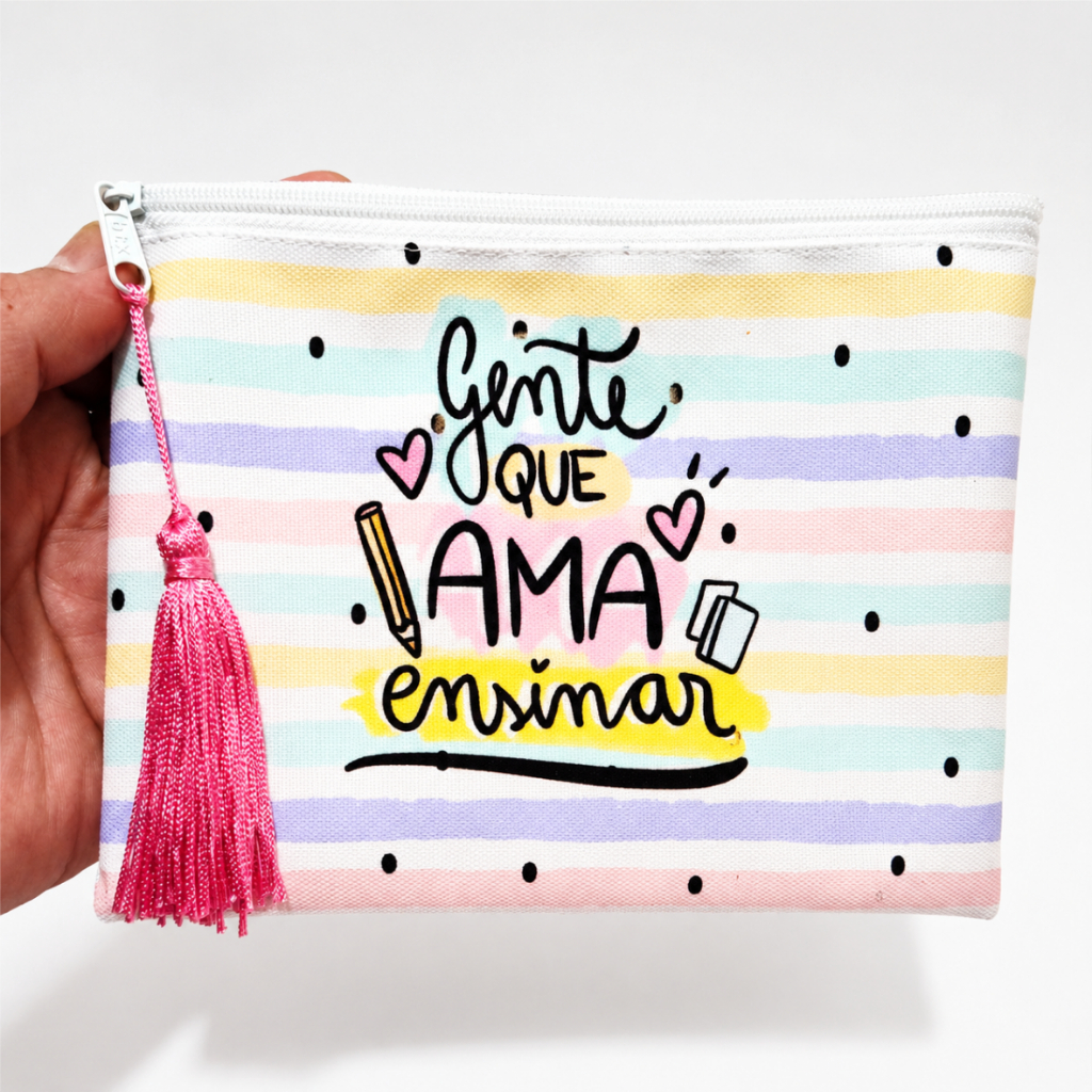 Kit 10 Necessaire, Estojo Lembrancinha Personalizável com Nome Dia dos Professores