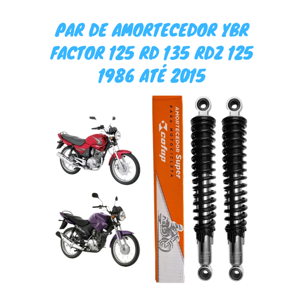 Imagem Par Amortecedor Suspensão Traseiro YBR Factor 125 2000 até 2015 Original Cofap