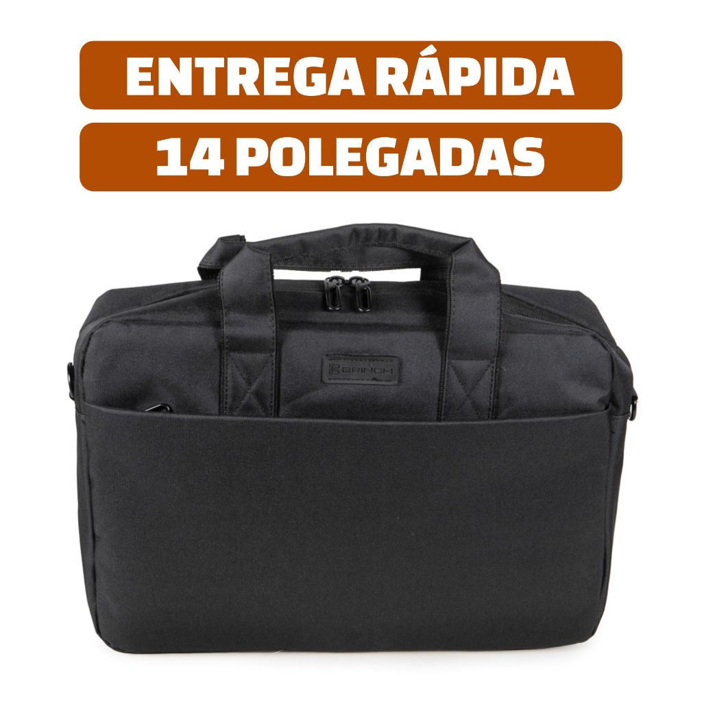Pasta Executiva Notebook 14” Bolsa Trabalho Viagem Preto Impermeável c/ Alça Removível