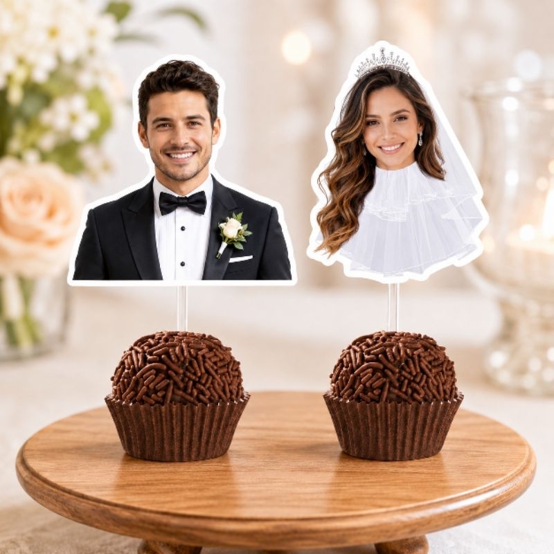 Kit Topper tag Noivos Véu de Noiva e Terno de noivo/ Topper Noivos /Casamento/Topper noiva/Despedida de solteiro