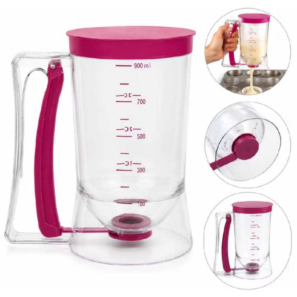 Copo Jarra Para Panquequeira Dispenser Medidor Dosador De Massas Panquecas Bolo Cupcakes 900 Ml