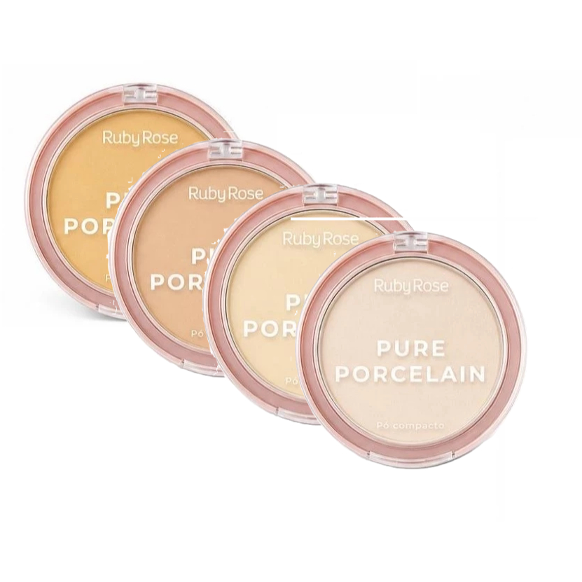 Po Compacto Facial Ruby Rose Pure Porcelain Efeito Matte