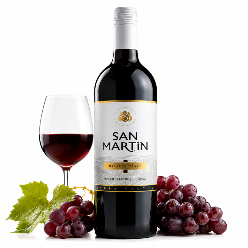 Vinho Bordô Suave San Martin 1L | Sabor da Serra Gaúcha
