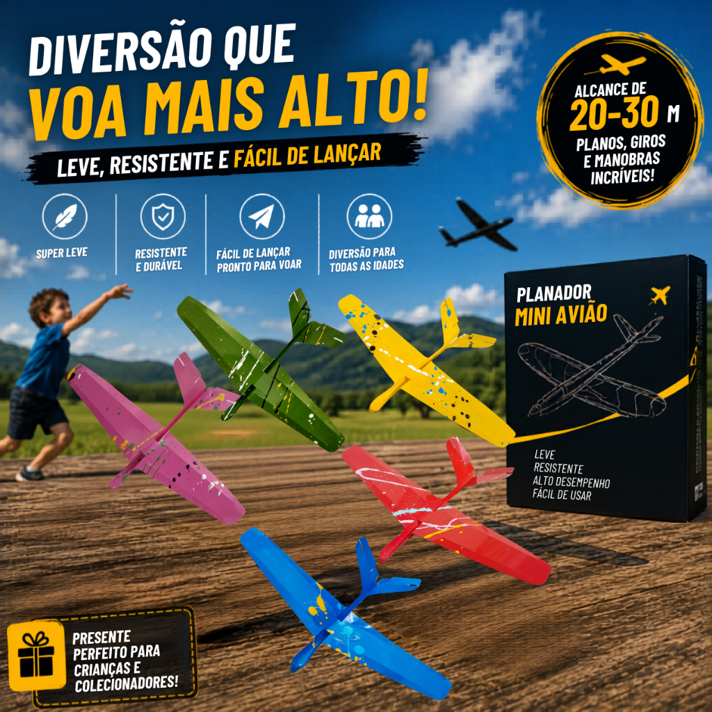 5 Avião Planador Voo Livre Pequeno para crianças brincar ao Ar livre eventos Festa De Aniversário
