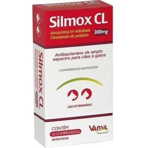 Silmox Cl 300mg - 10 Comprimidos Cães E Gatos - Vansil