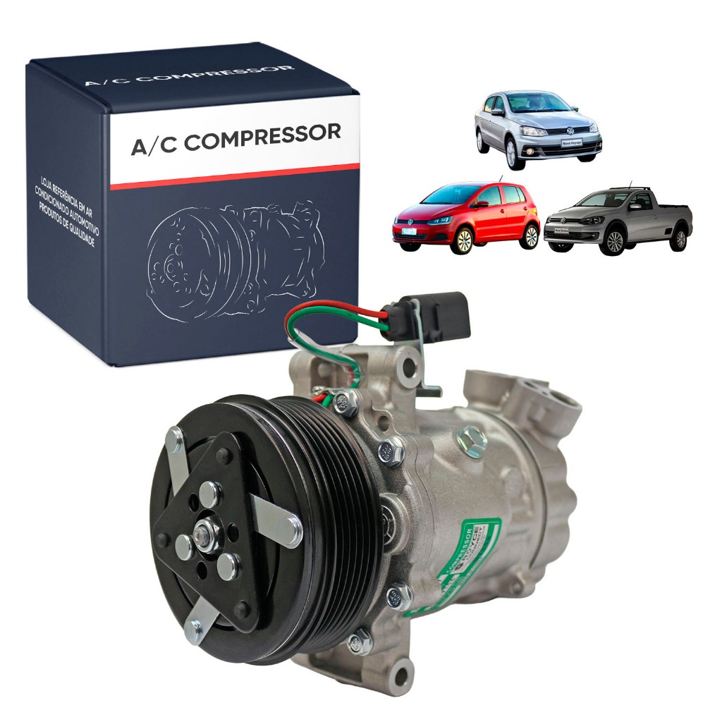 Compressor de Ar Condicionado Saveiro 2014 Fox 2015 Voyage Gol 2013 em Diante 1.6 MSI