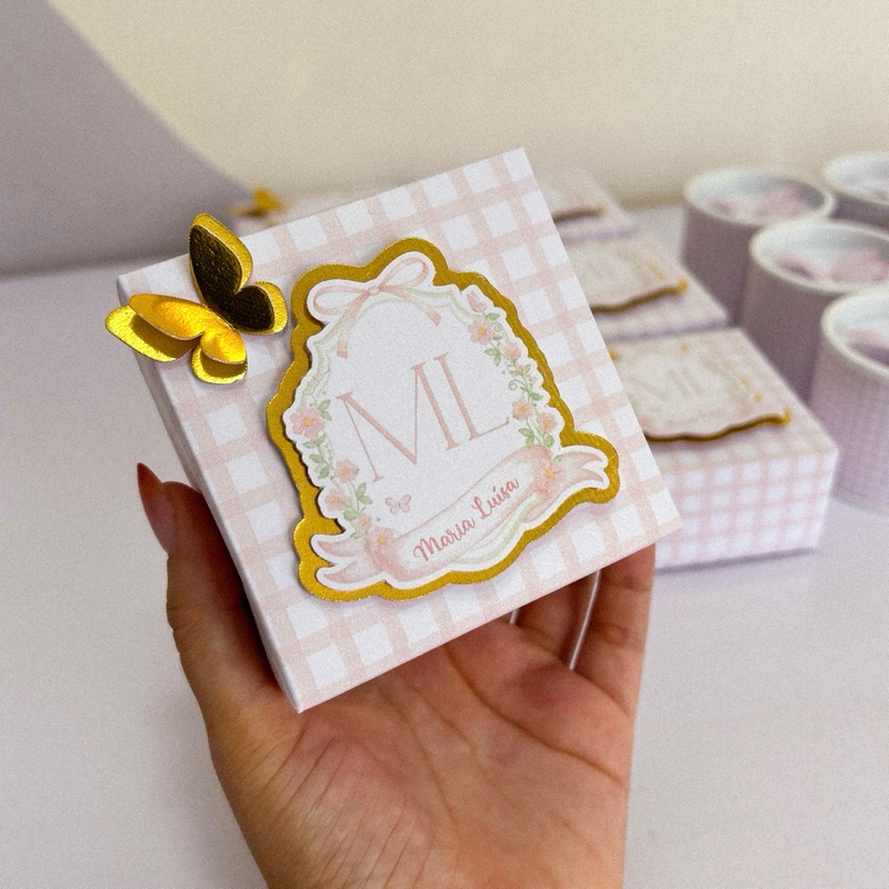 Caixinha para 4 Doces Personalizada – Pegue e Monte/aniversario/lembrancinha/batizado